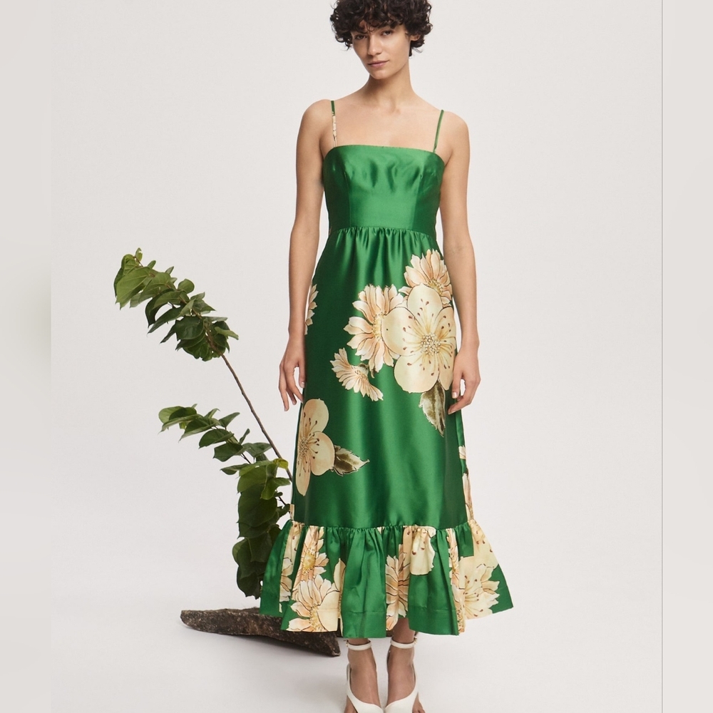 Alemais Emerald Floral Maxi Dress
